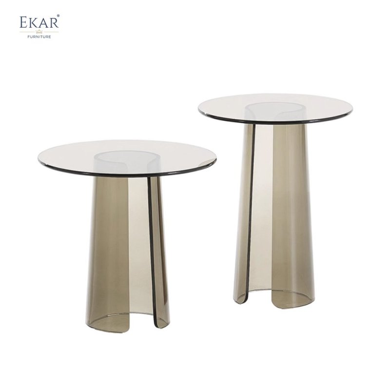 European Gray Transparent Acrylic Corner Table