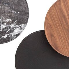 Sleek Matte Black Round Side Table with Sparkling Finish
