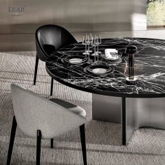 Matte Tabletop with Flange Ring and Facade Decorative Strip Dining Table