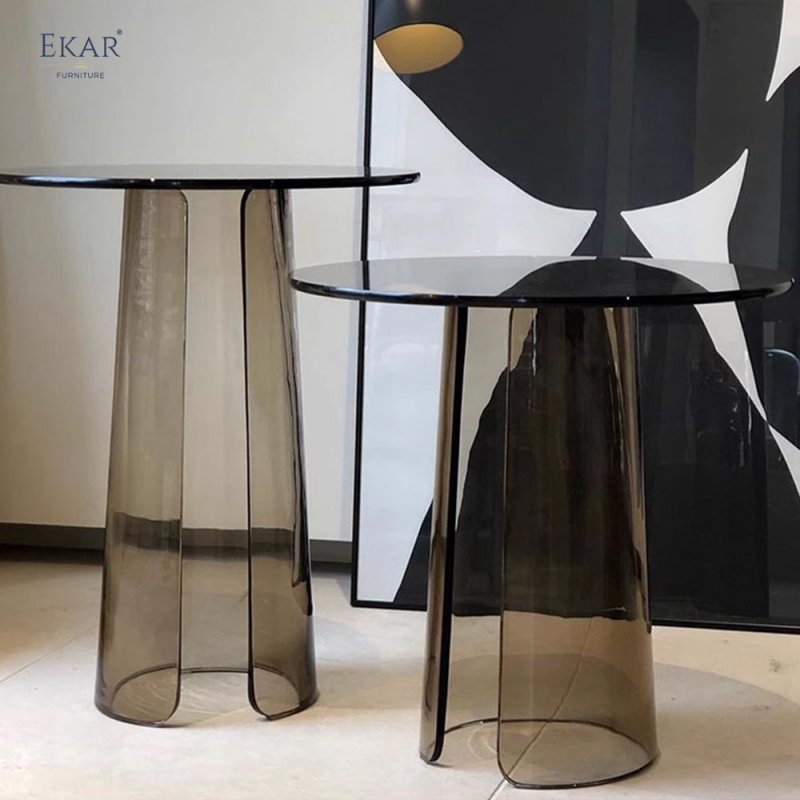 European Gray Transparent Acrylic Corner Table