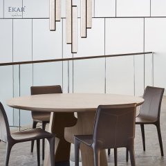 Modern Round Dining Table | Sculptural Custom Seating | EKAR FURNITURE