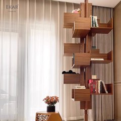 North American Black Walnut Solid Wood Revolving Bookshelf