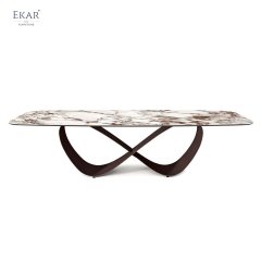 High Carbon Steel Hardware Base Antique Bronze Dining Table