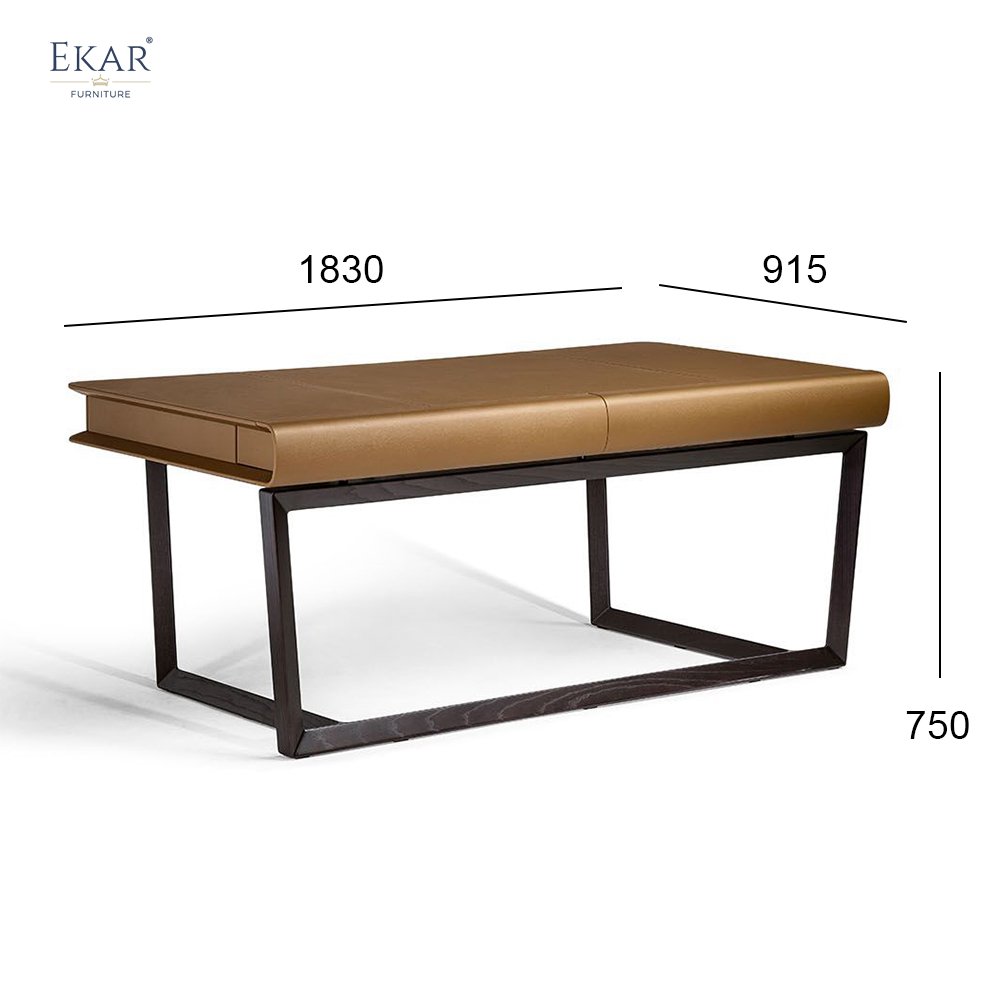 White Wax Light Smoked Solid Wood Writing Desk