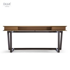 White Wax Light Smoked Solid Wood Writing Desk