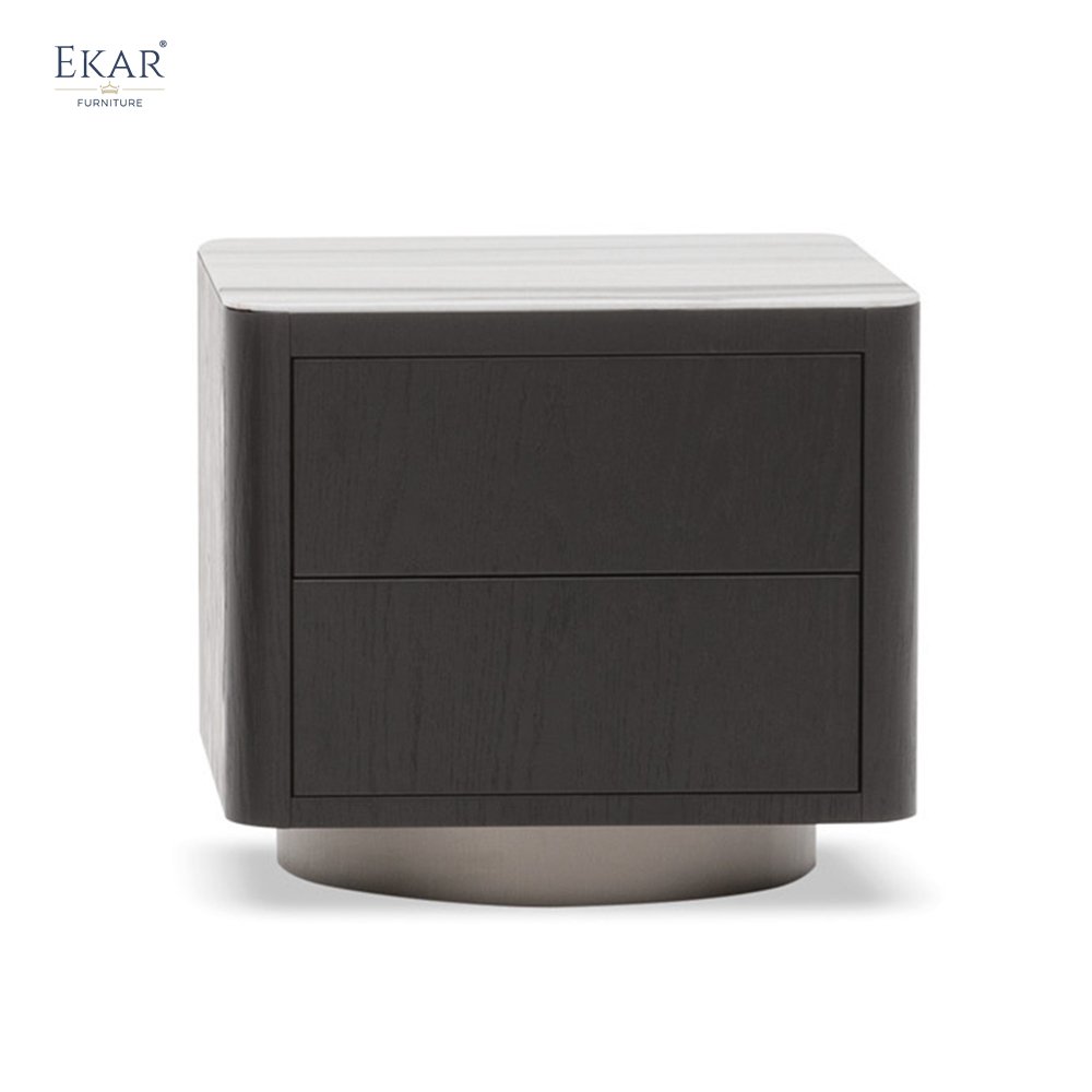 Matte Finish Stainless Steel Brushed Coffee Gold Base Nightstand