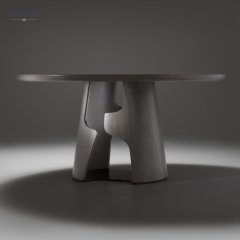 Modern Round Dining Table | Sculptural Custom Seating | EKAR FURNITURE