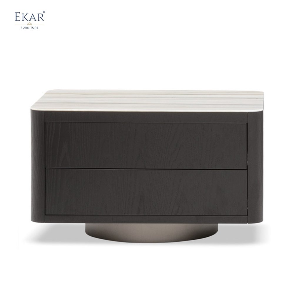 Matte Finish Stainless Steel Brushed Coffee Gold Base Nightstand