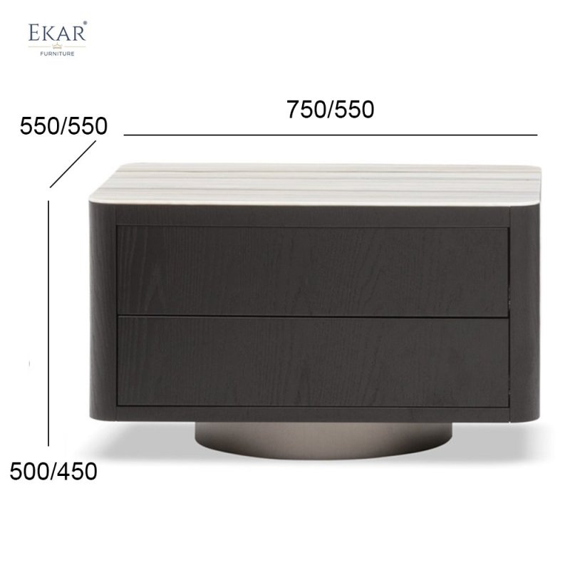 Matte Finish Stainless Steel Brushed Coffee Gold Base Nightstand