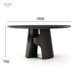 High Carbon Steel Base with Panel Connectors Antique Bronze Dining Table