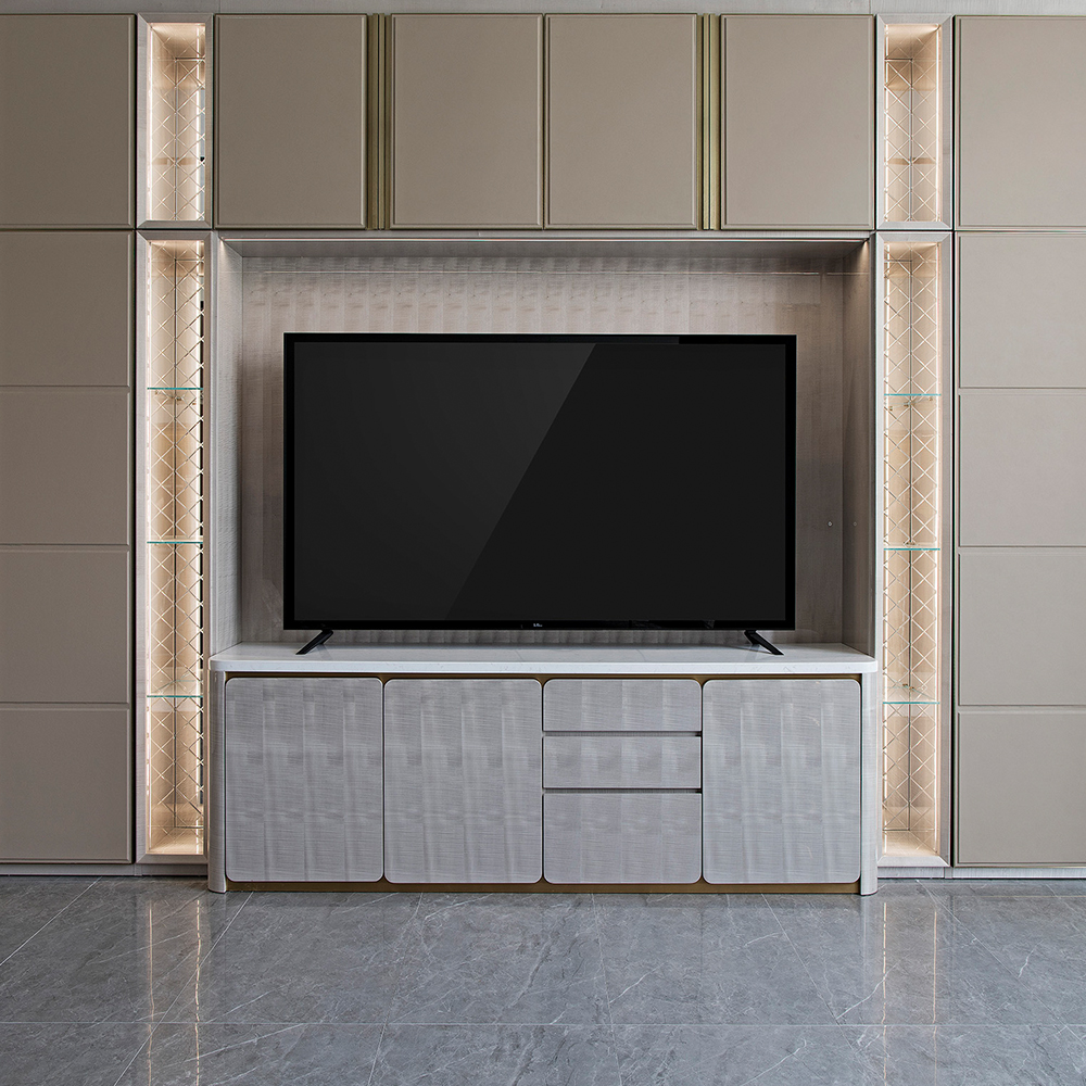 Three-dimensional sideboard with large space for storage
