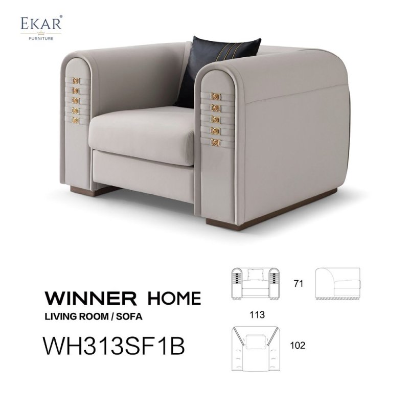 EKAR FURNITURE modern minimalist style leather sofa