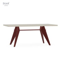 Metallic Painted Leg Dining Table with Detachable Structure