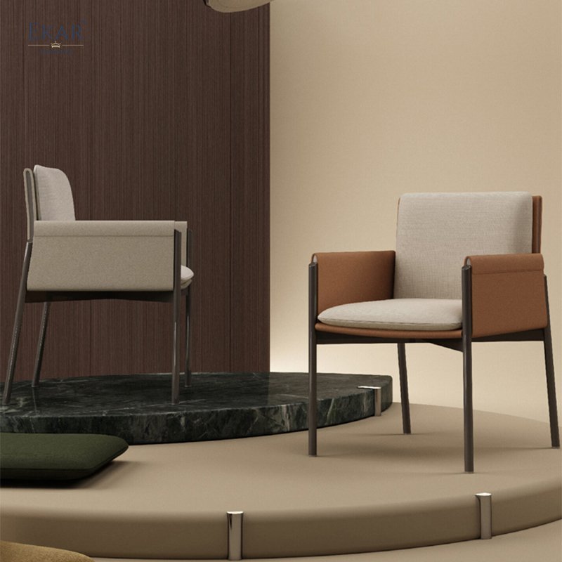 Modern Saddle Leather Dining Chair