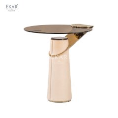 Conical Tempered Glass Top Corner Table - Modern and Stylish