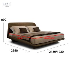 Deep Mocha Bed with Fluorocarbon Painted Metal Legs