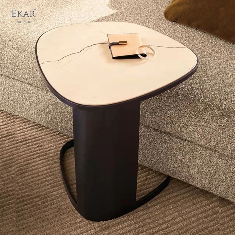 Asymmetrical Metal Coffee Table - Contemporary Geometric Design