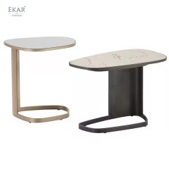 Asymmetrical Metal Coffee Table - Contemporary Geometric Design