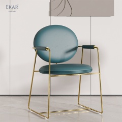 Faux Leather and Stainless Steel Creative Dining Chair - Contemporary Comfort and Design Excellence