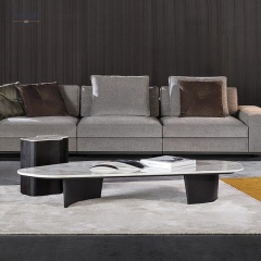 Irregular Wood Veneer Coffee Table - Unique Natural Beauty for Your Living Space