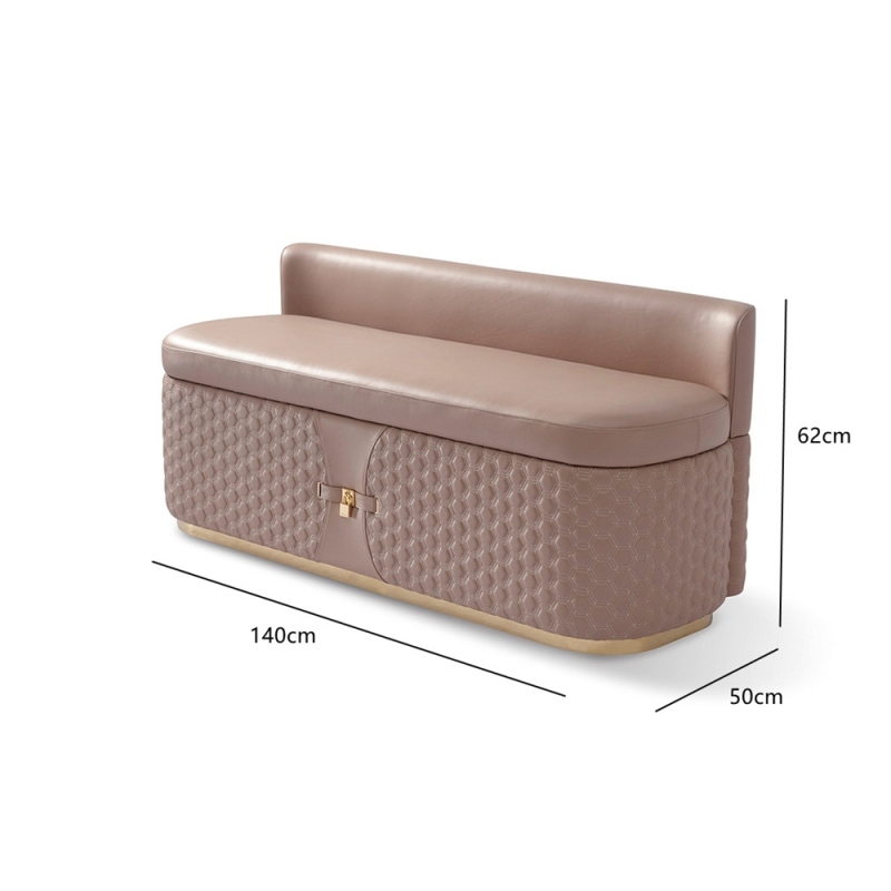 Pink Leather Bedroom Ottoman Bed End Stool Bench