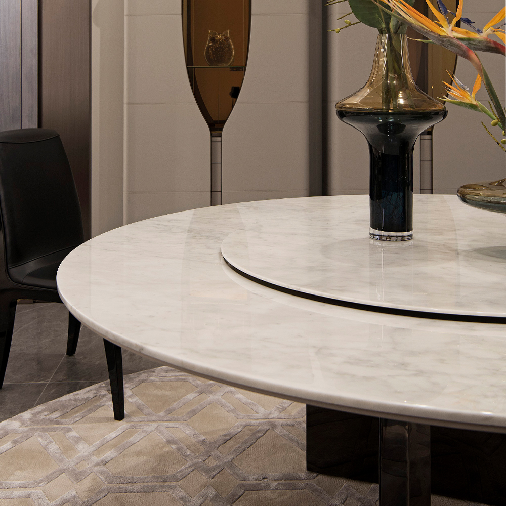 Modern restaurant furniture marble turntable dining table