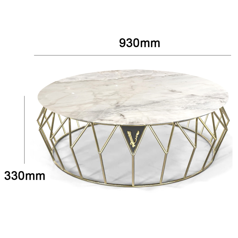 Marble and Metal Corner Coffee Table