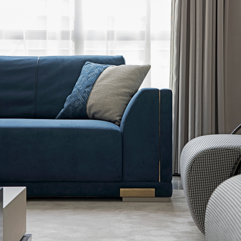 Portrait of comfortable sofa in modern design style