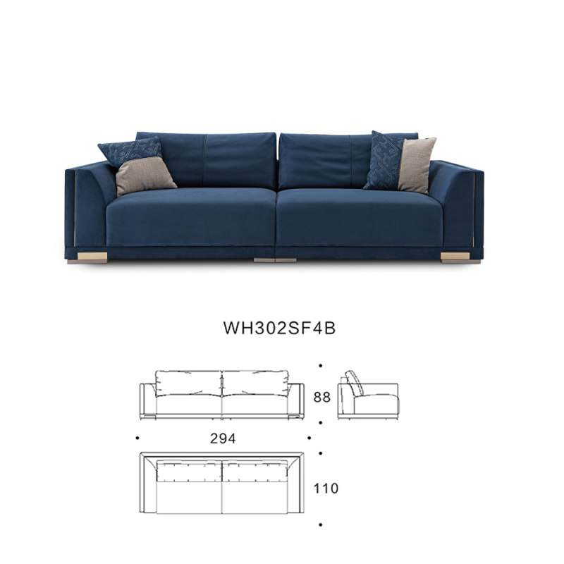 Portrait of comfortable sofa in modern design style