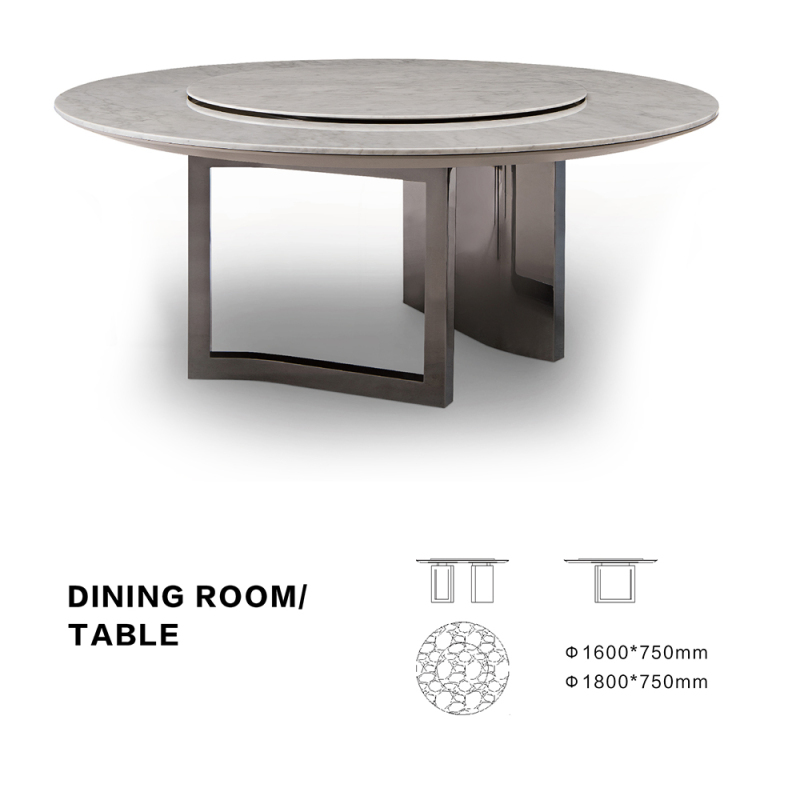 Modern restaurant furniture marble turntable dining table