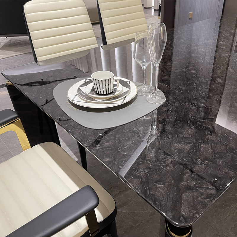 American retro marble restaurant dining table