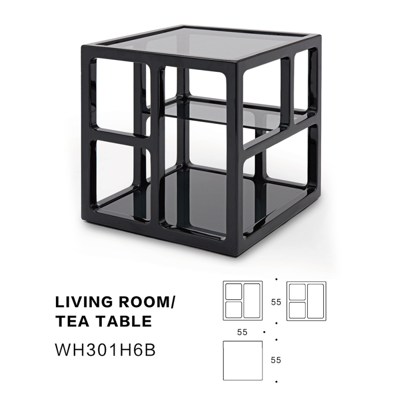 Creative design gray glass living room corner table
