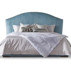 Bed screen with hardware bead texture pleated bedroom bed ​