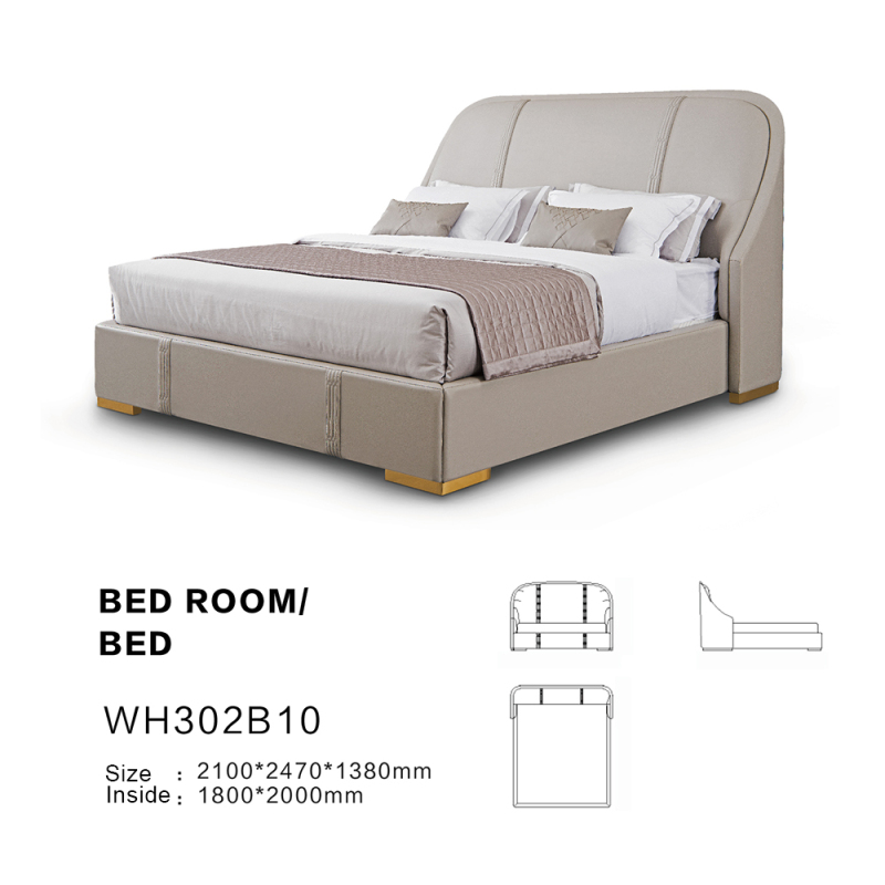 Nội thất phòng ngủ Thiết kế đơn giản Giường ngủ hiện đại màu trắng