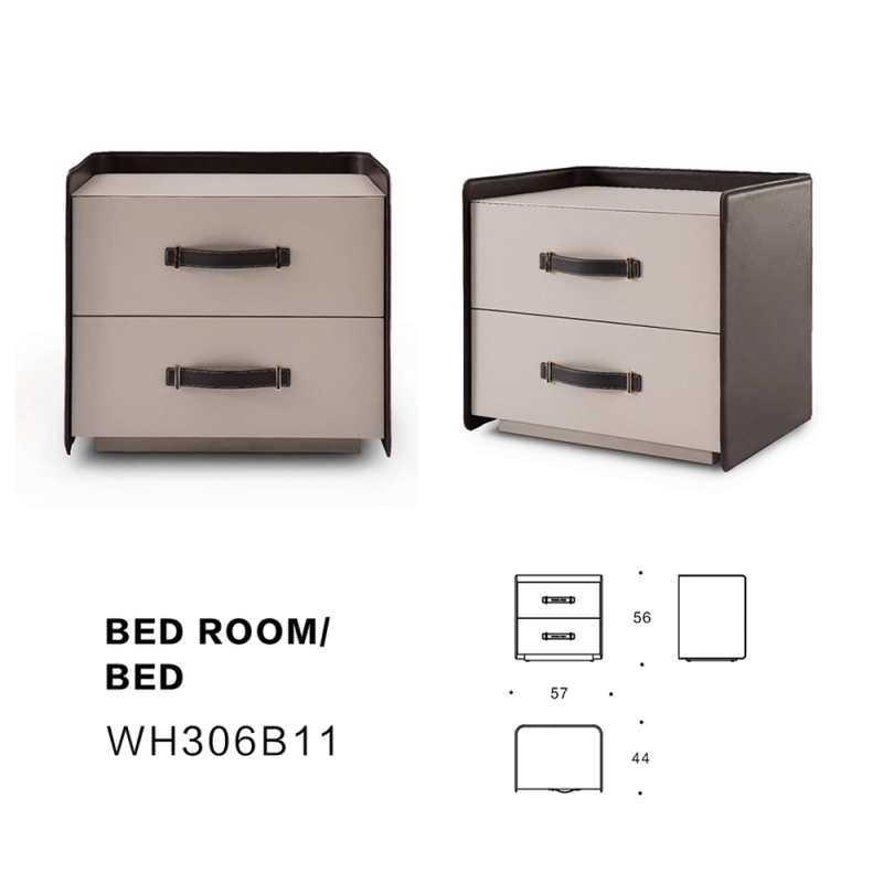 Two drawers modern bedroom bedside table