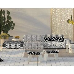 EKAR FURNITURE Modern Bedroom Furniture Design - Distressed Gold Foil Dressing Stool