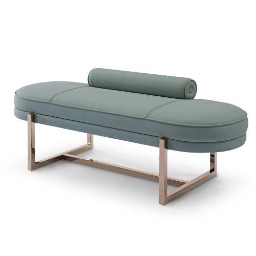 Luxurious bedroom leather hardware foot bench