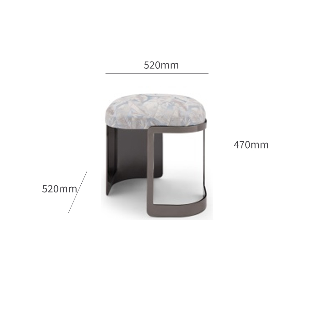 Modern minimalist design fabric metal footstool