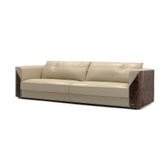 Modern living room sofa with curved backrest