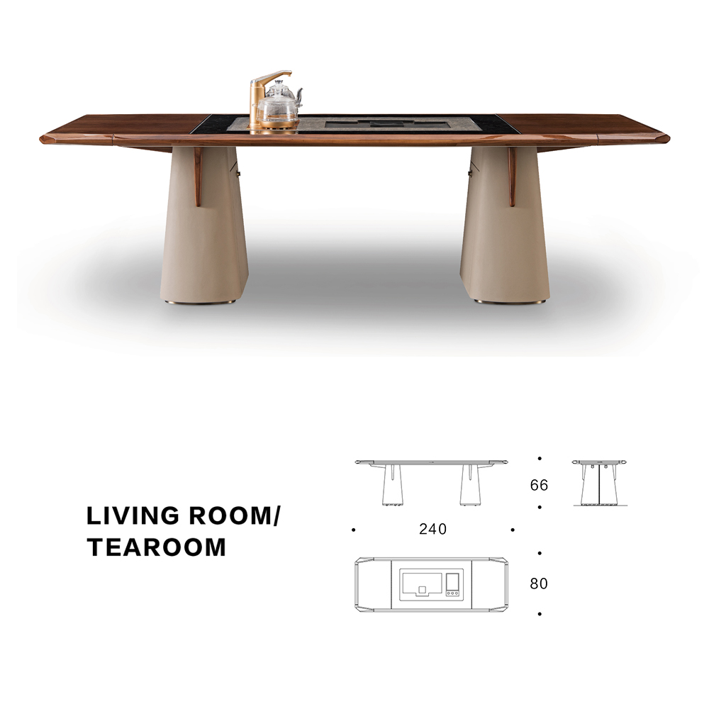 Modern design living room solid wood home furniture tea table