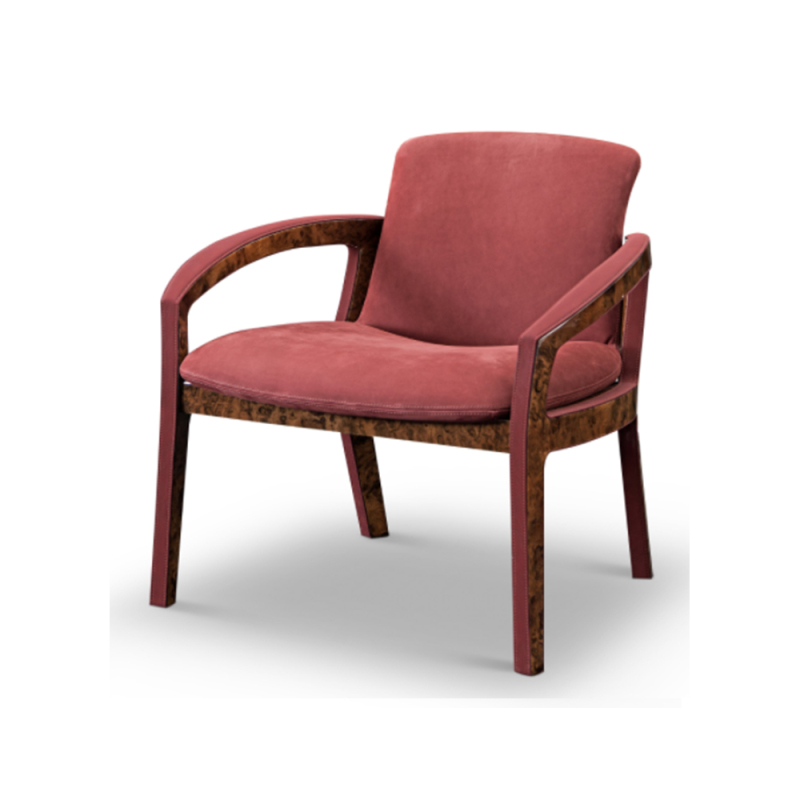 Wooden Legs Fabric Seat Cushion Leisure Chair