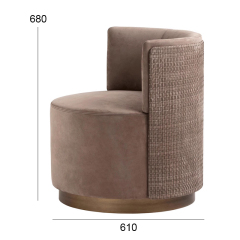 EKAR Modern Furniture - Round Base Lounge Chair for Living Room