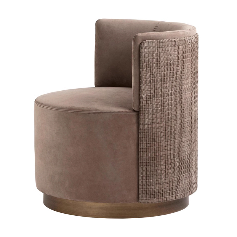 EKAR Modern Furniture - Round Base Lounge Chair for Living Room