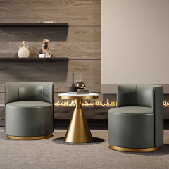 EKAR Modern Furniture - Round Base Lounge Chair for Living Room