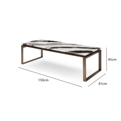 Panda White Marble Coffee Table