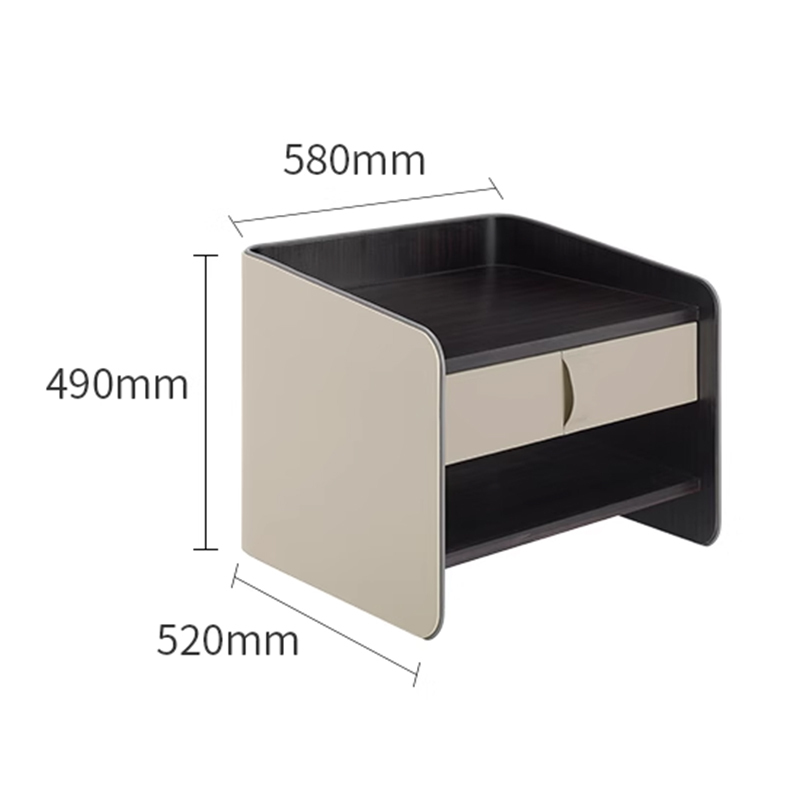 EKAR Modern Furniture - Wood Veneer Nightstand with Drawers