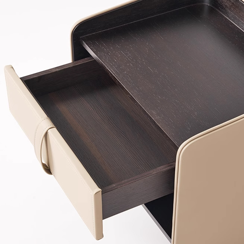 EKAR Modern Furniture - Wood Veneer Nightstand with Drawers