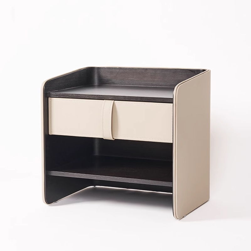 EKAR Modern Furniture - Wood Veneer Nightstand with Drawers