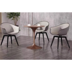 EKAR Modern Furniture - Faux Leather & Saddle Leather Dining Chair