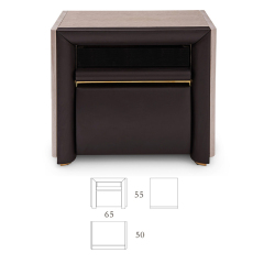 Contemporary Deluxe Veneer Leather Nightstand